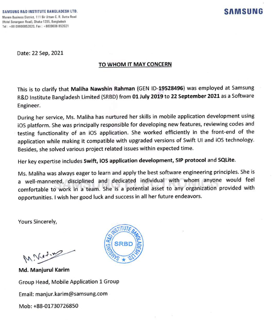 Samsung Tech Certificate